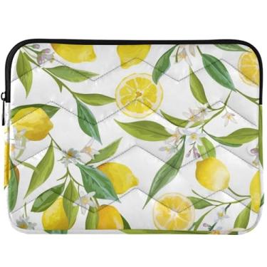 Imagem de Bolsa para laptop limoeiro branca amarela para Mac Air 13 polegadas, capa universal para laptop de 13 a 14 polegadas, capas e capas
