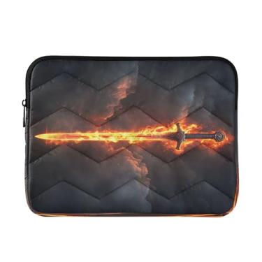 Imagem de Burning Sword Pasta vermelha para laptop, média à prova de choque, capa protetora para transporte de computador, bolsa de laptop de 33 a 13,3 polegadas para mulheres