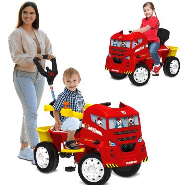 Imagem de Caminhaozinho de Passeio Infantil 2 em 1 Pedal Vermelho Bandeirante