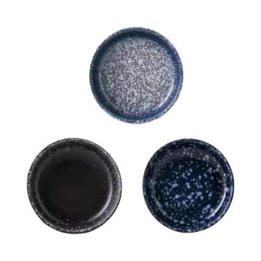 Imagem de Prato pequeno de cerâmica doméstico, pires de molho de tomate, pote de