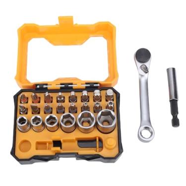 Imagem de aqxreight Conjunto de Chave de Catraca Multifuncional, Bits de Chave de Fenda de Catraca de 72 Dentes de Cabeça Dupla Com Adaptador de Extensão de 60 Mm e Haste Hexagonal de 1/4 de