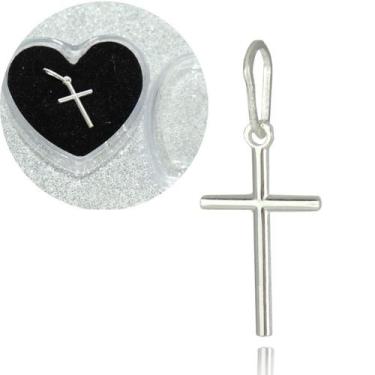 Imagem de Pingente Cruz Crucifixo Pequeno Prata Legitima 925 Palito 14 mm - Loja