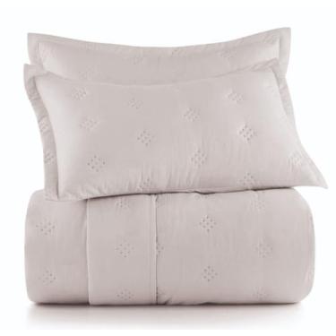 Imagem de Jogo de Colcha Queen Toque Acetinado Anarruga Altenburg, Branca