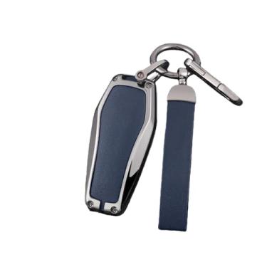 Imagem de Capa de chave remota de carro de liga compatível com BYD Atto 3 Han EV Dolphin Lied Tang Dm Qin PLUS Song Pro MAX Yuan Protetor Chaveiro(B 4-2 Dark Blue)