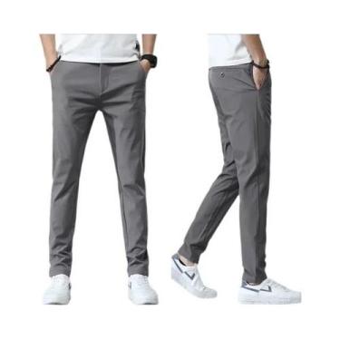 Imagem de Calças Casuais Masculinas Ultra-finas E Elásticas, Estilo Slim, Respir