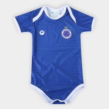 Imagem de Body Cruzeiro Infantil Torcida Baby Listrado Proteção UV-Unissex