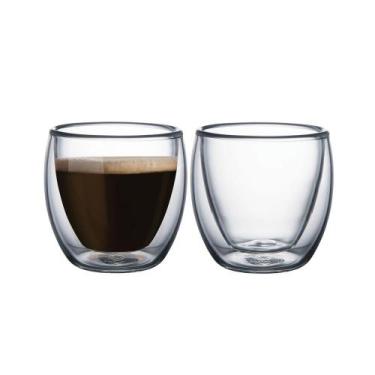 Imagem de Conunto De Xícaras Para Café Sem Alças Com Vidro Duplo 110ml 2 Peças T