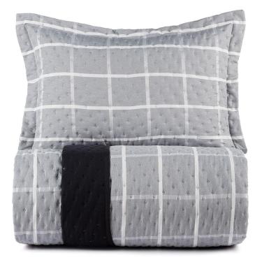 Imagem de Jogo de Colcha Solteiro 2 Peças Altenburg Ultrawave  Chess Cinza