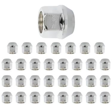Imagem de SCITOO 32 peças de porcas cromadas para 3/4 Drive 9/16-18 Fios de ponta aberta, serve para C-hevrolet C20/C30 K20/K30 F-ord F-250/F-350 J-eep J20 1965-1998