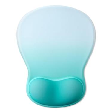 Imagem de Mouse pad de gel com suporte de pulso, mousepad ergonômico com descanso de pulso, mouse pad para jogos com almofada macia e base de poliuretano antiderrapante, design côncavo e alívio da dor, para