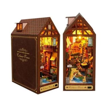 Imagem de Miniatura DIY De Madeira: Nicho De Livros, Figuras De Casa De Bonecas,