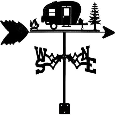 Imagem de Camper Van Surfista, Cata-vento com revestimento antiferrugem para decoração de fazenda de jardim, indicadores de direção de vento ao ar livre Vane-Camper Van