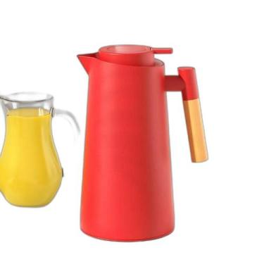 Imagem de Garrafa Térmica Jarra Inox Café Chá 1 Litro Cabo Madeira - MIX