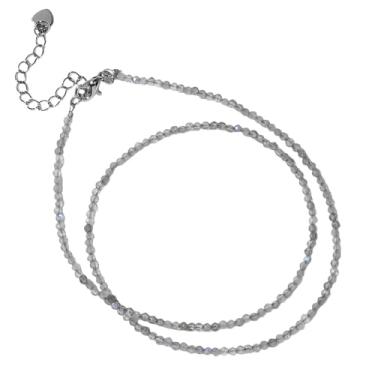 Imagem de tincolia Colar de contas de pedra natural, simples, multicolorido, perfeito como presente para melhores amigos, corrente de clavícula, diariamente/festa