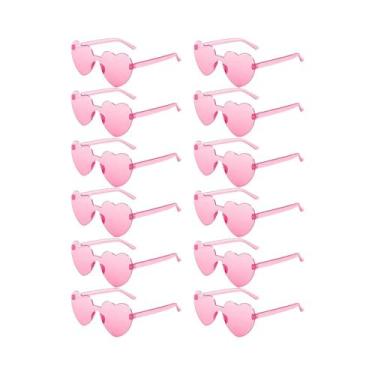 Imagem de Óculos De Sol Em Forma De Coração Coloridos Sem Armação, Vários Pares 