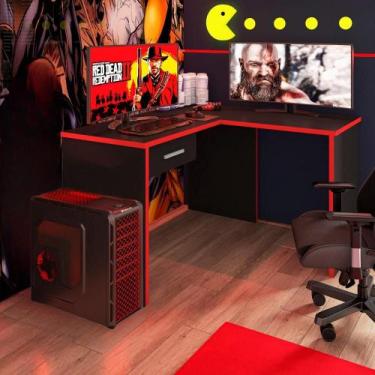 Imagem de Mesa Gamer DRX 9000 Com Kit Extensor Para Escritório Estudos - - Móvei