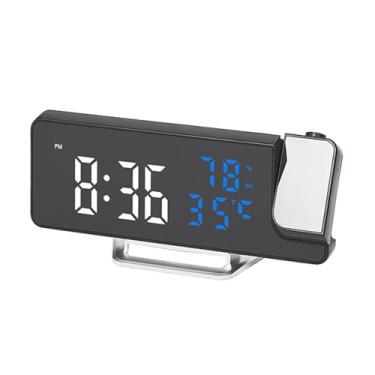 Imagem de Relógio de projeção - projetor rotativo de 270° com visor de LED - Relógio de mesa para quarto com visor de temperatura e umidade, para crianças, adultos, idosos, estudantes, entusiastas de tecnologia