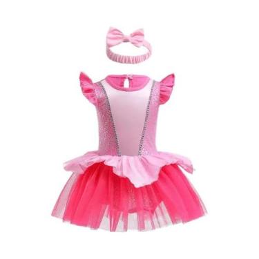 Imagem de Macacão Infantil De Princesa Para Meninas Com Faixas Para a Cabeça, Ro