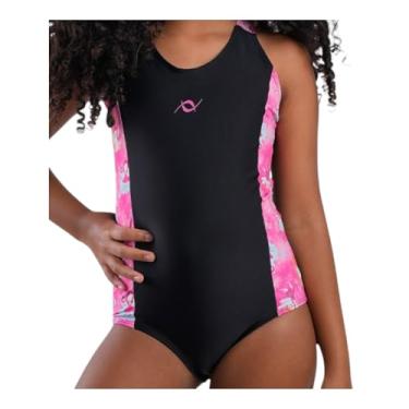 Imagem de Maiô Infantil Juvenil De Natação Praia Proteção Uv Piscina (Preto/Estampa Pink Fada, 14)
