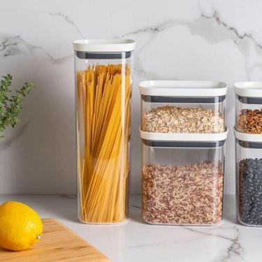 Imagem de Conjunto De Potes Herméticos 2 L 4 Peças Block Modular Transparente Ou