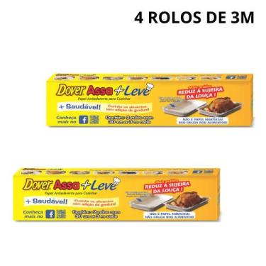Imagem de Kit 2 pack papel antiaderente para cozinha dover assa + leve 2x 30cm x