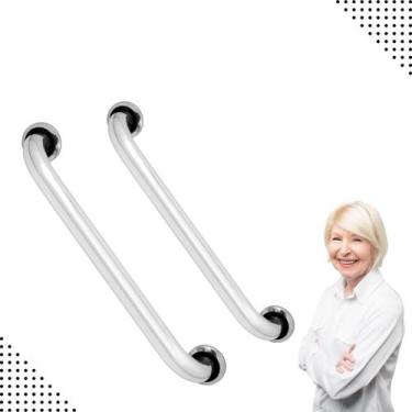 Imagem de Kit 2 Barras de Apoio 80 cm Anticorrosiva em Inox/Alumínio Suporta 150