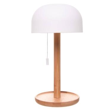 Imagem de Luminária de Mesa Led 3 Tons Usb Stella Branca Bambu - Wolff