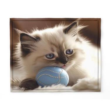 Imagem de Manta, Cobertor Fleece Estampado Para Pet, Gato Mod 5 - fantasia bras