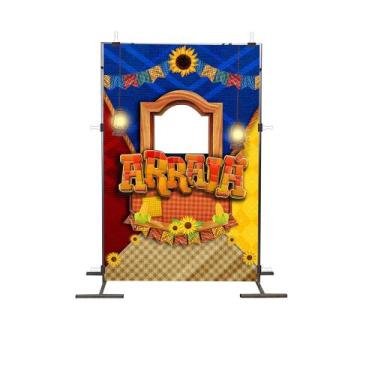 Imagem de Painel Festa Retangular Interativo 1,5x2,25m Festa Junina - Fantasia B