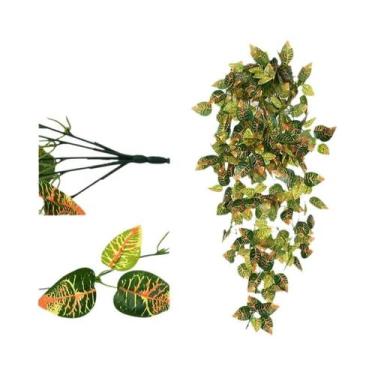 Imagem de Folhas Verdes Artificiais De 105cm, Trepadeiras Falsas De Scindapsus C