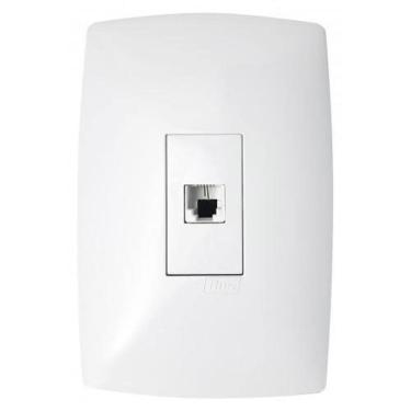 Imagem de Cj Entrada Rj11 4 Fios   Telefone   - Blux Home Branco -