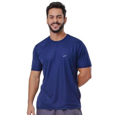 Imagem de Camiseta Gola Careca 100% Poliéster com Detalhes Laterais - Elite, Mar