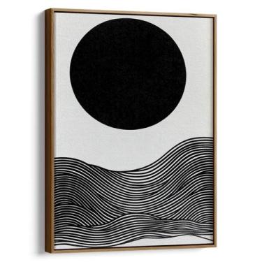 Imagem de Quadro Abstrato Preto e Branco sob a Lua Serena - Mioquadros, 60x40 cm