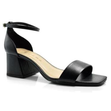 Imagem de Sandália Feminina de Couro e Salto Bloco Suzzara 46902-02-Feminino