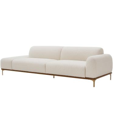 Imagem de Sofá Living Unne 3 Lugares 210cm Terminal Direito Bouclé Off White - Nexta Casa Cor Off...