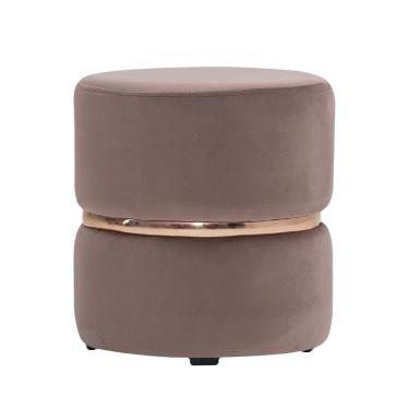 Imagem de Puff Redondo Lunar Cinto New Rosê Veludo Rosê - Nexta Casa