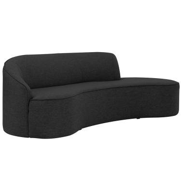 Imagem de Sofá Curvo 02 Lugares 150cm Eron Braço Direito Linho Preto Acinzentado - Nexta Casa