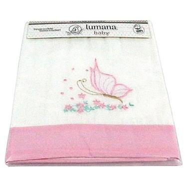 Imagem de Toalha Fralda de Bebê LUMANA Bordada  Algodão Macio Duplo - Rosa bebê 
