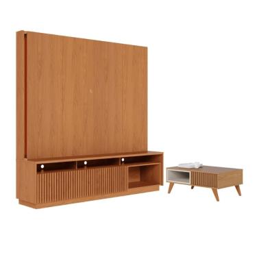 Imagem de Mesa Freijo Off White Matte E Estante Reno Freijo