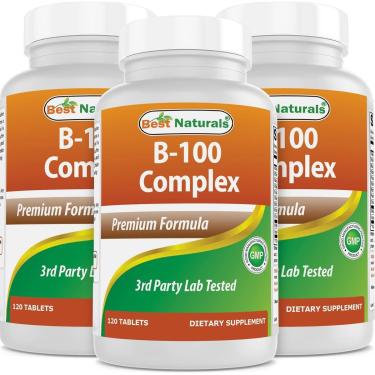 Imagem de Suplemento Best Naturals B 100 Complex 120 comprimidos x 3-Unissex
