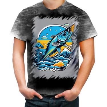 Imagem de Camiseta Desgaste Pesca Esportiva Peixes Azul Paz 2 - Kasubeck Store®,