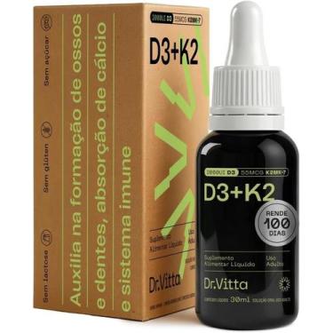 Imagem de Vitamina D3 K2 em Gotas 2000UI Dr. Vitta Imunidade e Absorção de Cálci