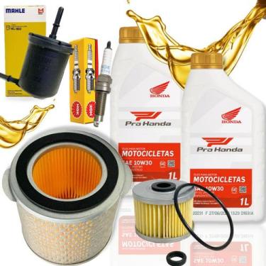 Imagem de Kit Revisão Xre 300 2016 A 2023 Troca Óleo Honda 10w30 Filtros e Vela 