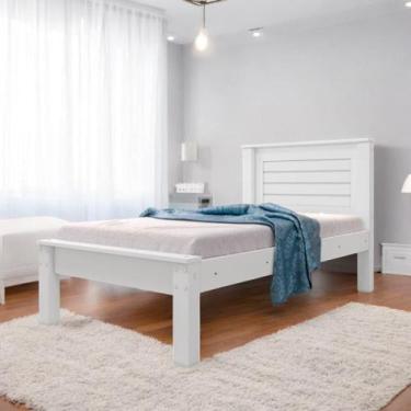 Imagem de Cama Solteiro Confortável Milena Branca Com Colchão - FRAMAR