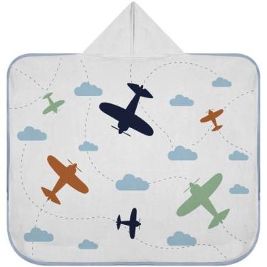 Imagem de Toalha Baby C/ Capuz Tecebem Estampada Kinder Frederico 70cmx90cm Azul