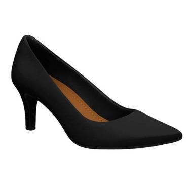 Imagem de Scarpin Feminino Usaflex Z760107 Salto Fino, Preto, 37