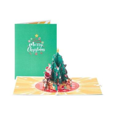 Imagem de Cartão Pop-up 3D De Árvore De Natal, Cartões De Felicitações Com Tema 
