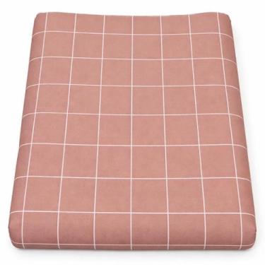 Imagem de Tecido Tricoline Grid - Peripan, Rose com branco