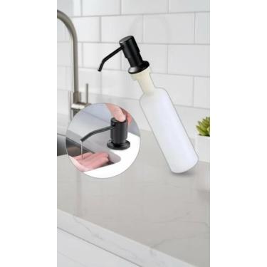 Imagem de Dosador Detergente Inox Preto 300ml Embutir - Congratulations Store