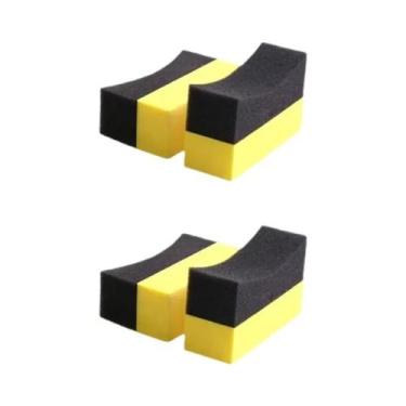 Imagem de Conjunto De Esponjas Para Limpeza De Rodas Automotivas Amarelo E Preto